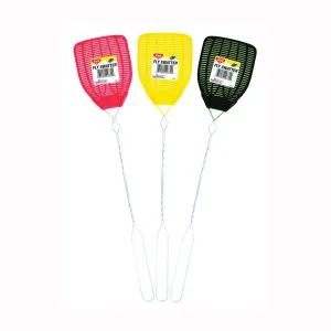 Enoz R-37/51/12 Fly Swatter, 5-3/4 in L Mesh, 4-1/4 in W Mesh, Plastic Mesh, Green/Orange/Pink/Purple Mesh