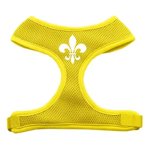 Fleur de Lis Design Soft Mesh Harnesses Yellow Medium