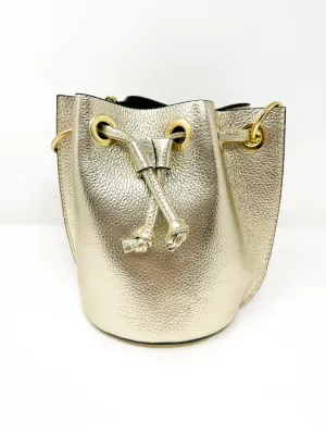 Gold Leather Bucket Bag