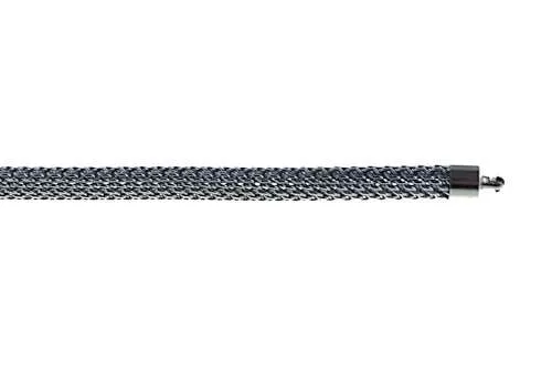 Gray Vario Clasp Silver Round Mesh Woven Chain 5 MM