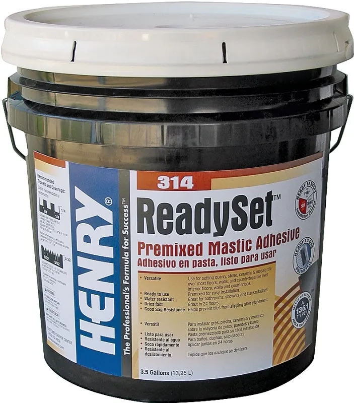 Henry 12257 Mastic Adhesive, Off-White, 3.5 gal, Pail :EA: QUANTITY: 1