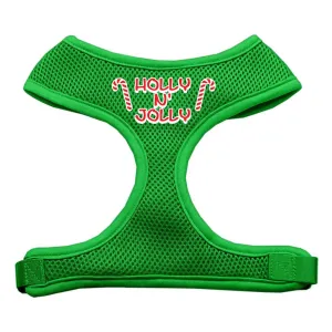 Holly N Jolly Screen Print Soft Mesh Harness  Emerald Green Medium