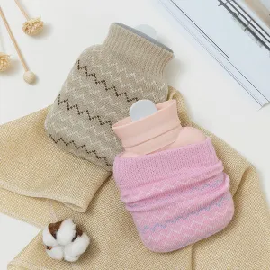 Hot Water Bottles New Creative Portable Plush Knitted Fabric Cover Water-Filled Silicone Hot Water Bottle Household Products for Men and Women Hot Water Bag