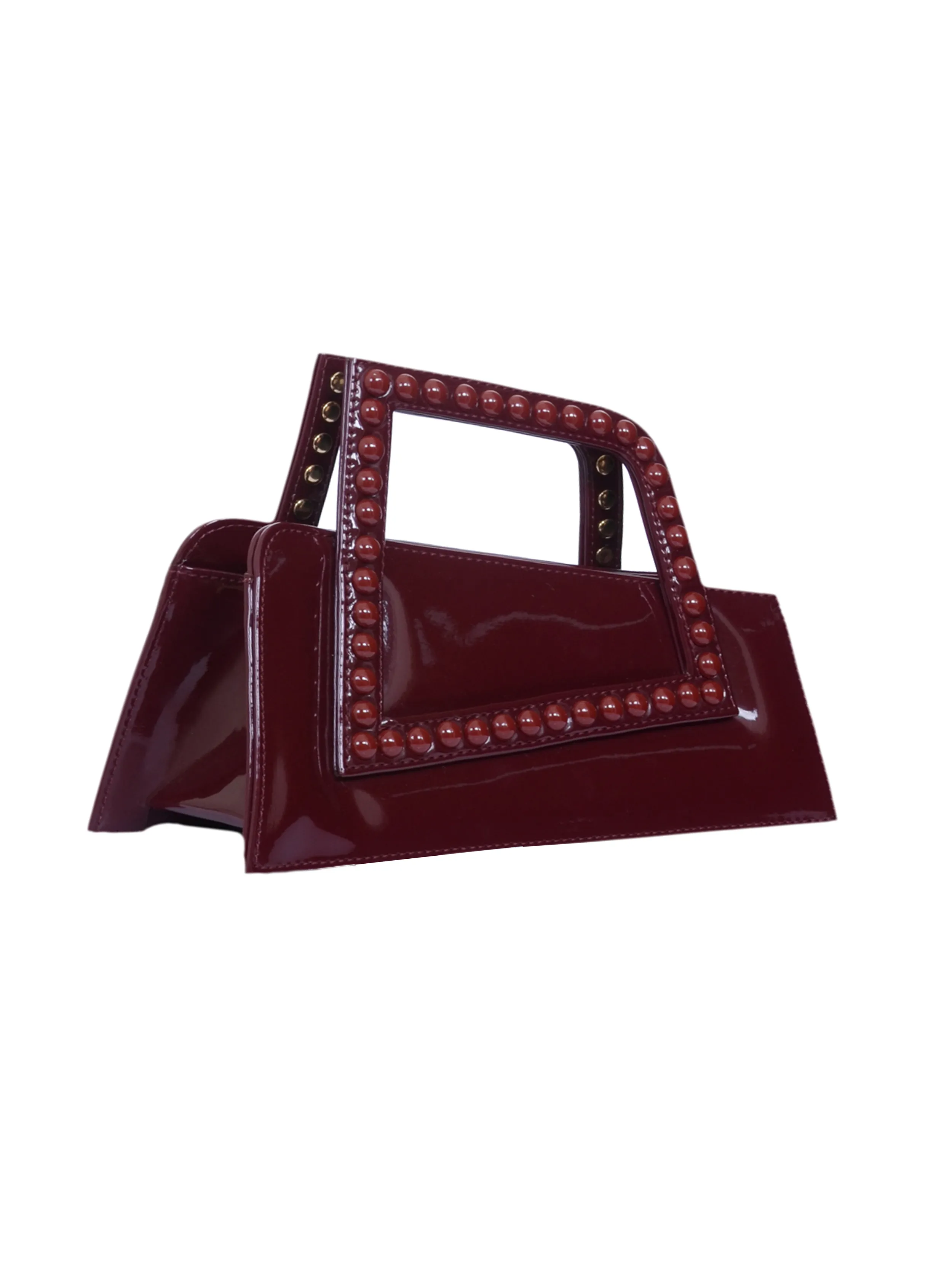 Jalila Burgundy Patent Leather Bag