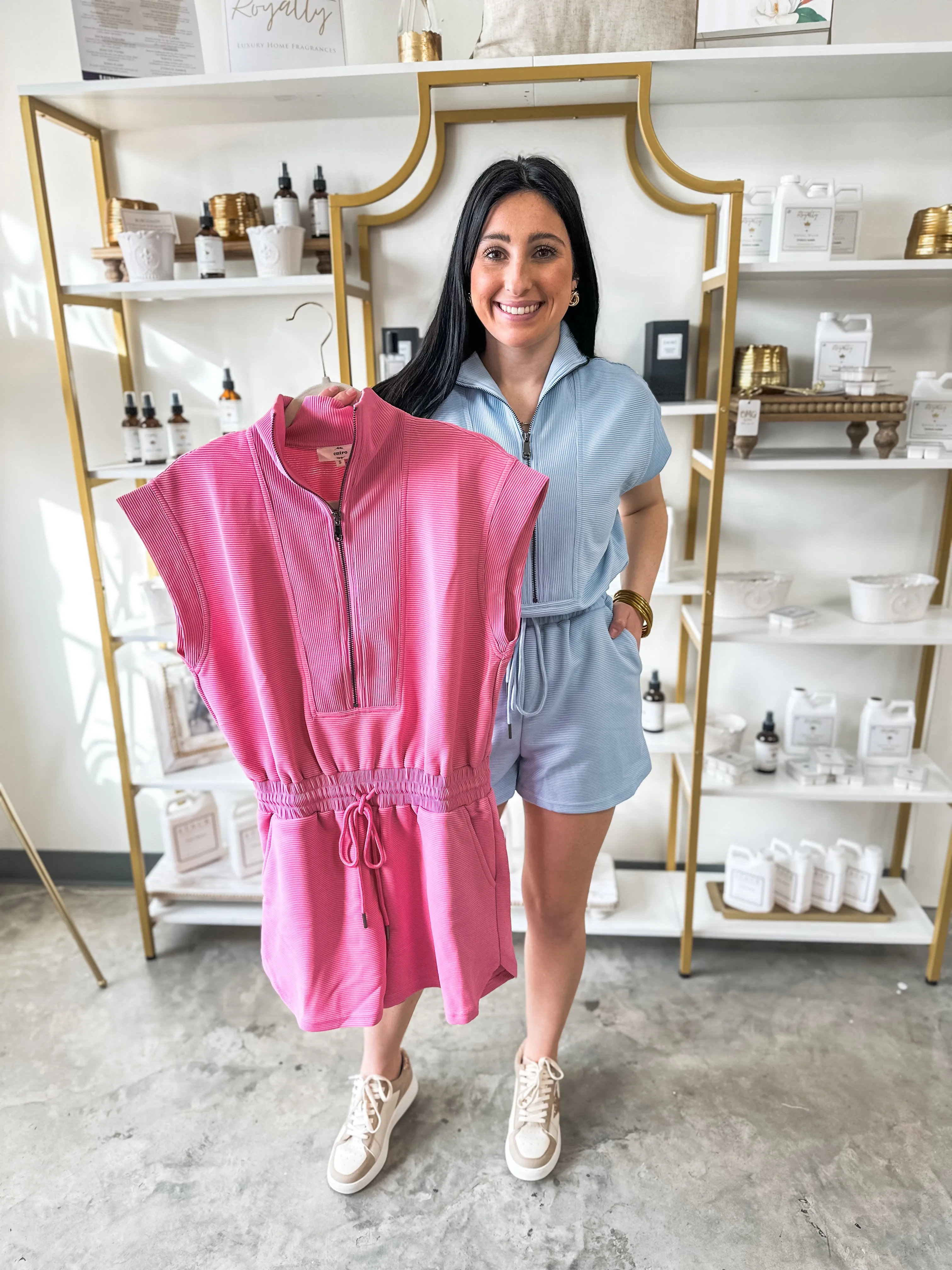 Light Pink On The Run Athleisure Romper