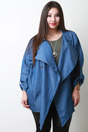 Lightweight Chambray Button Jacket