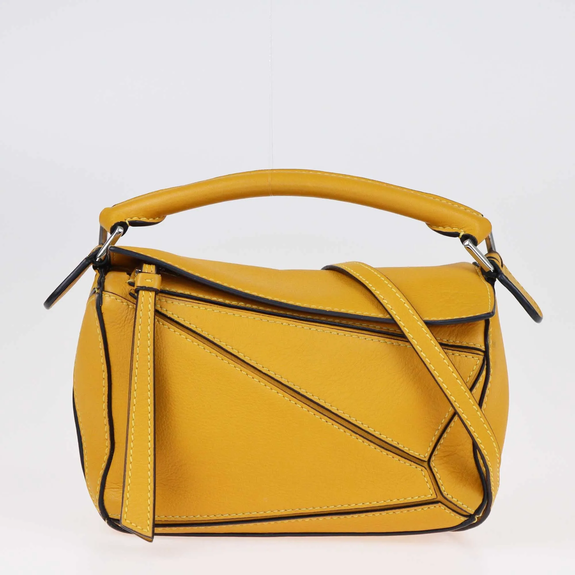 Loewe Mustard Mini Puzzle Top Handle Bag