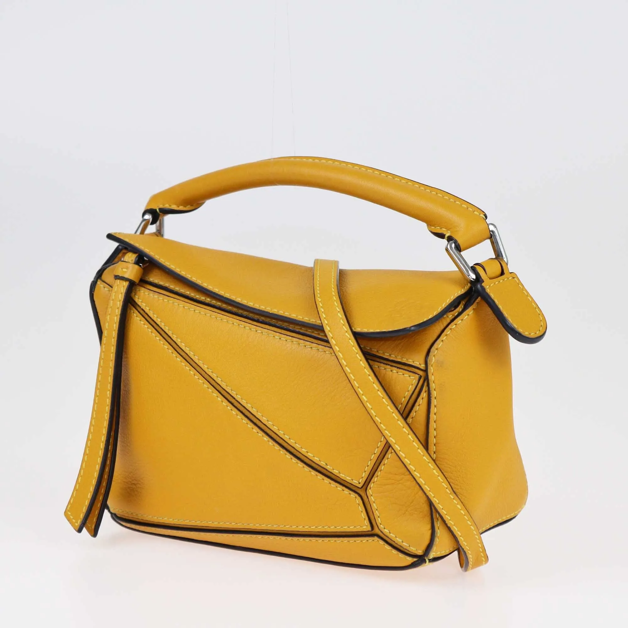 Loewe Mustard Mini Puzzle Top Handle Bag