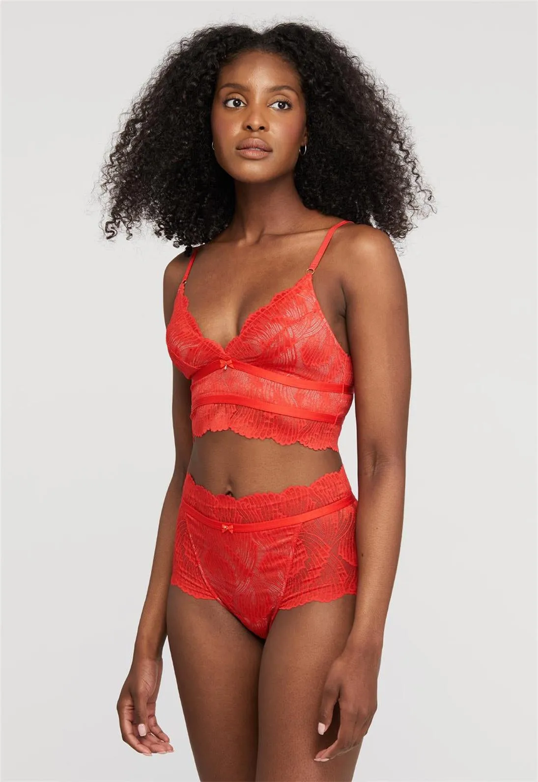 Longline Bralette & High Waist Panty Set