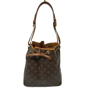 LOUIS VUITTON Petit Noe Shoulder Drawstring Bag Monogram LHQ26