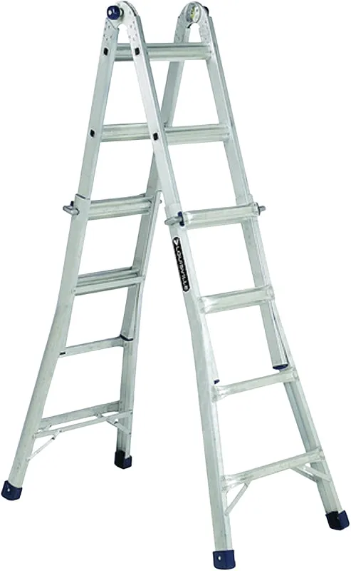 Louisville L-2098-22 Multi-Purpose Ladder, 11 to 19 ft Max Reach H, 20-Step, Type IA Duty Rating, Aluminum :EA: QUANTITY: 1