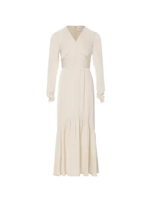 Luster v neck long dress