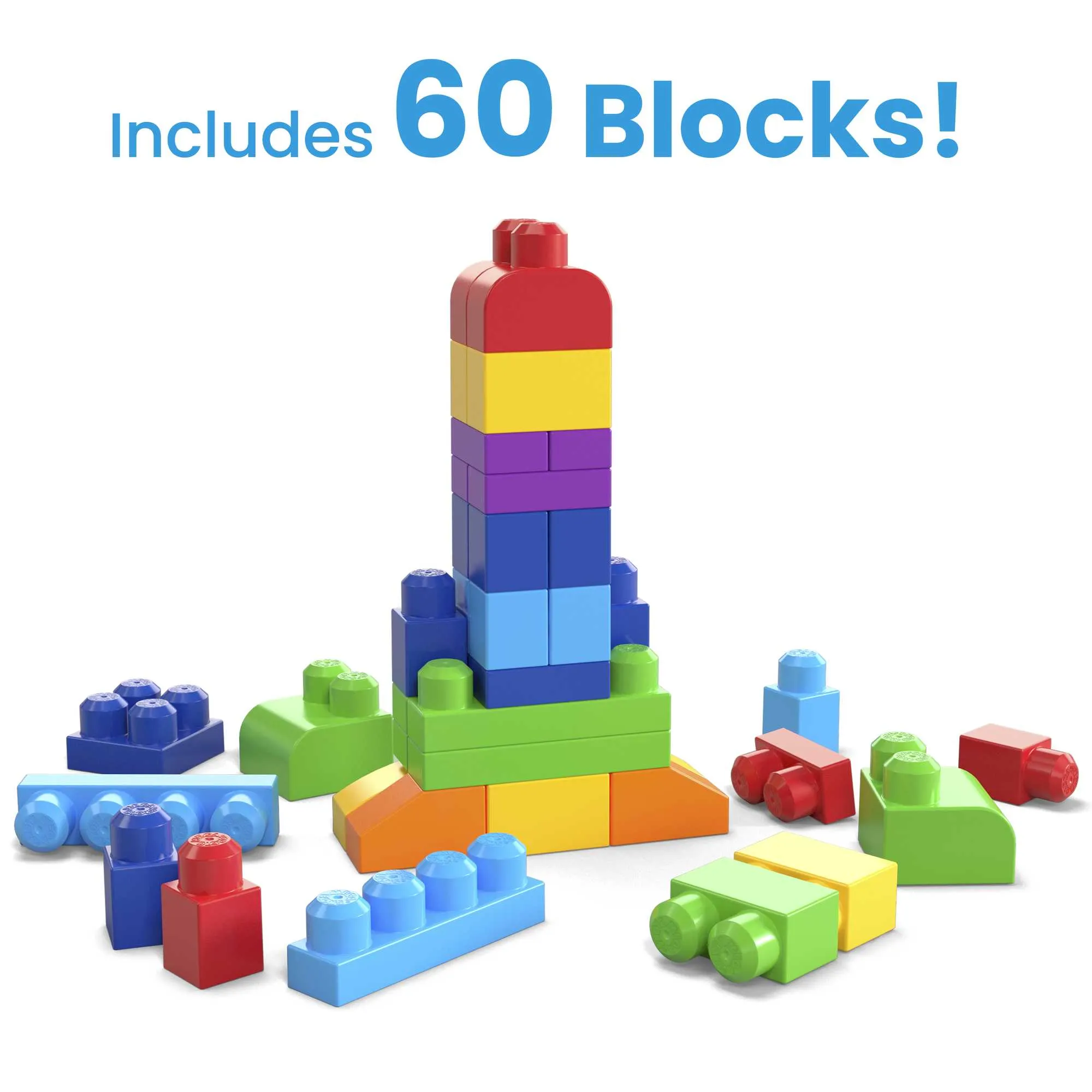 MEGA Bloks Big Building Bag Building Set With 60 Big Building Blocks