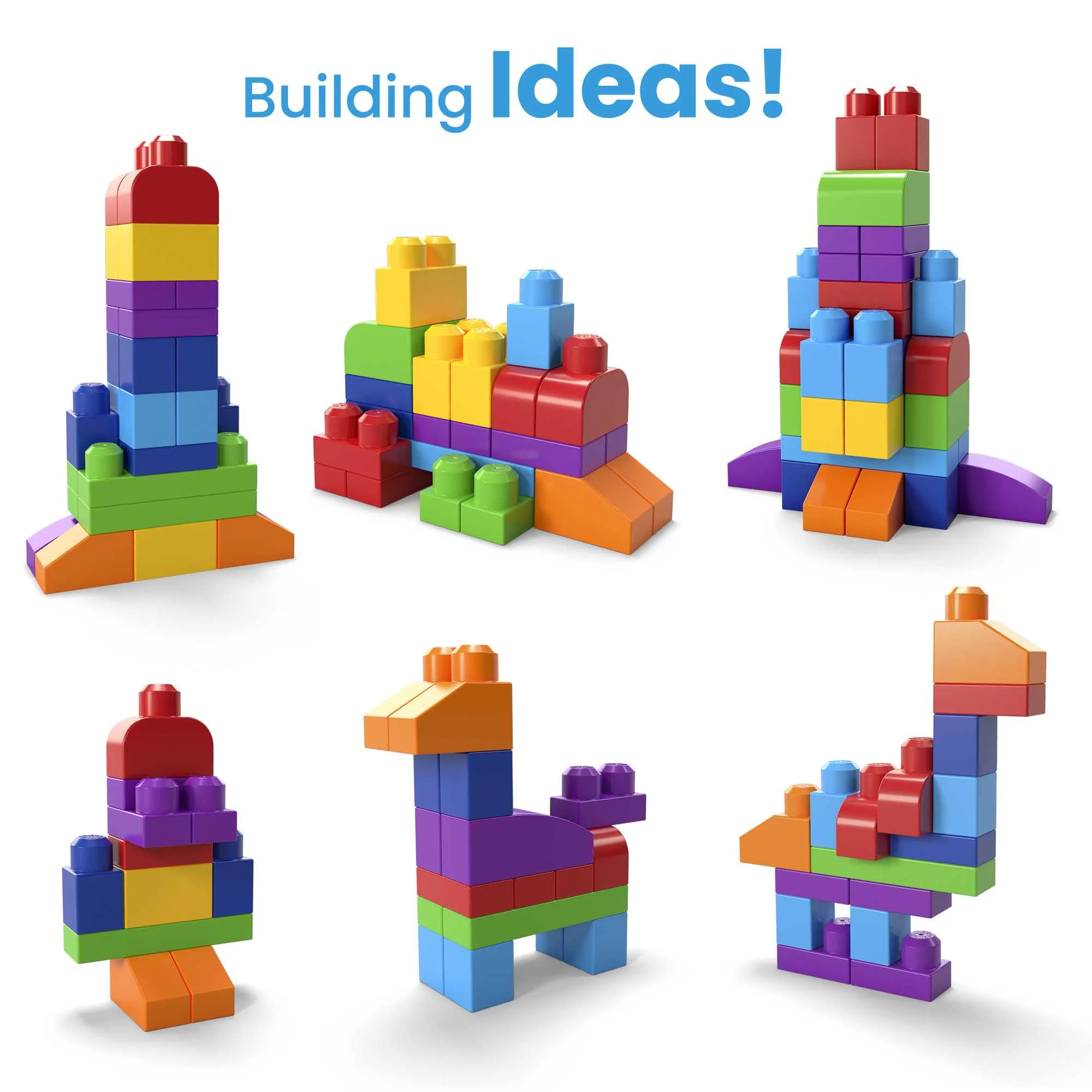 MEGA Bloks Big Building Bag Building Set With 60 Big Building Blocks