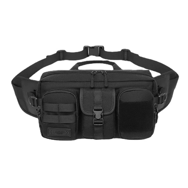 Men Oxford Three Front Pocket Waterproof Breathable Chest Bag Casual Travel Multifunction Large Capacity Sport Waist