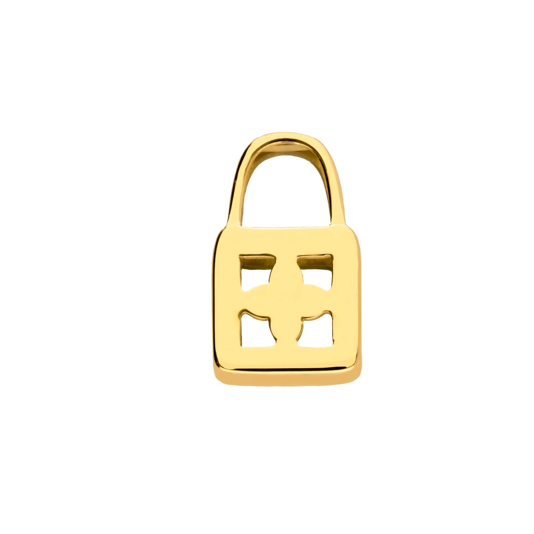 Mesh charm padlock gold