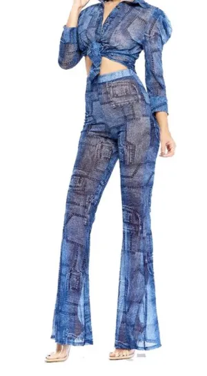 Mesh Denim Set