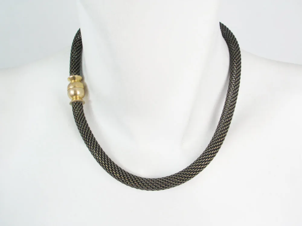 Mesh Necklace with Magnetic Ball Clasp