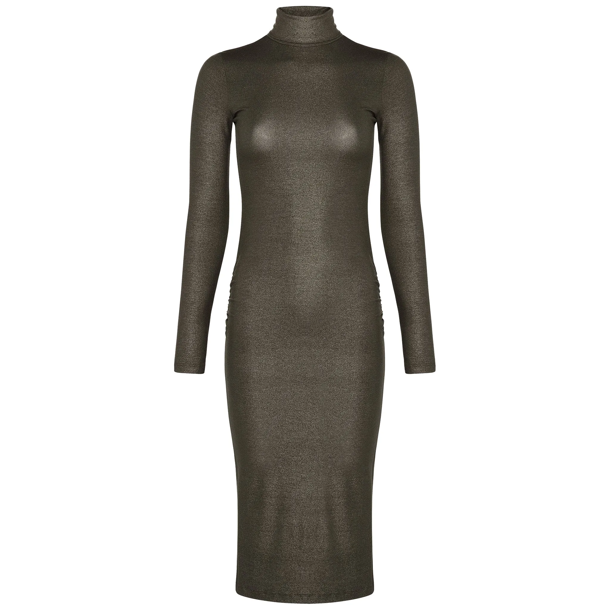 Metallic Effect Roll Neck Dress