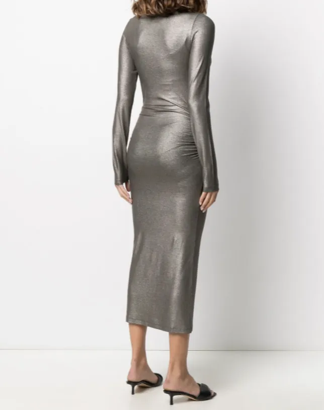 Metallic Effect Roll Neck Dress