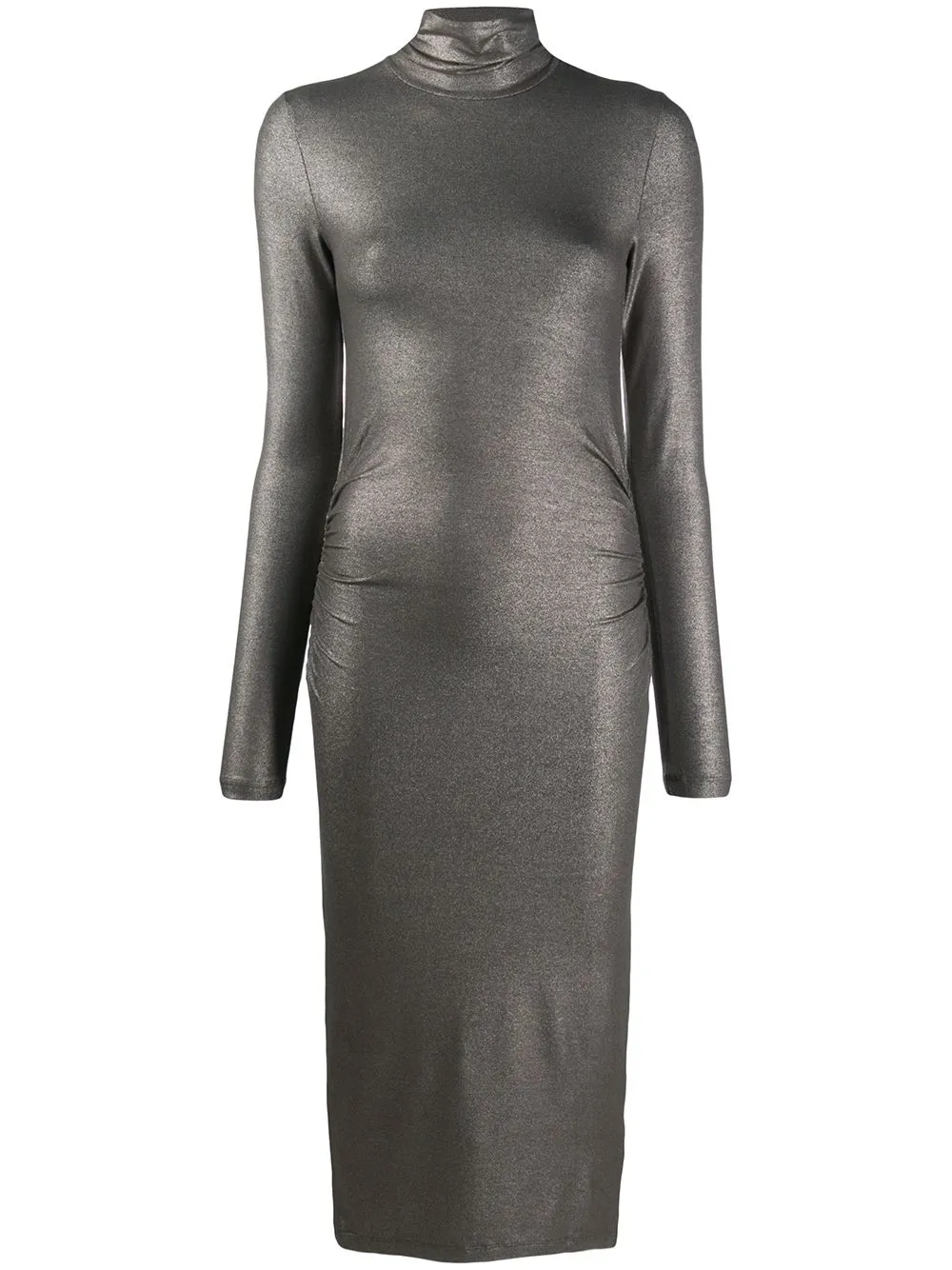 Metallic Effect Roll Neck Dress