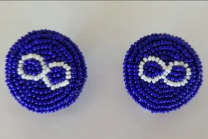 Metis infinity flag Beaded Medallion Earrings