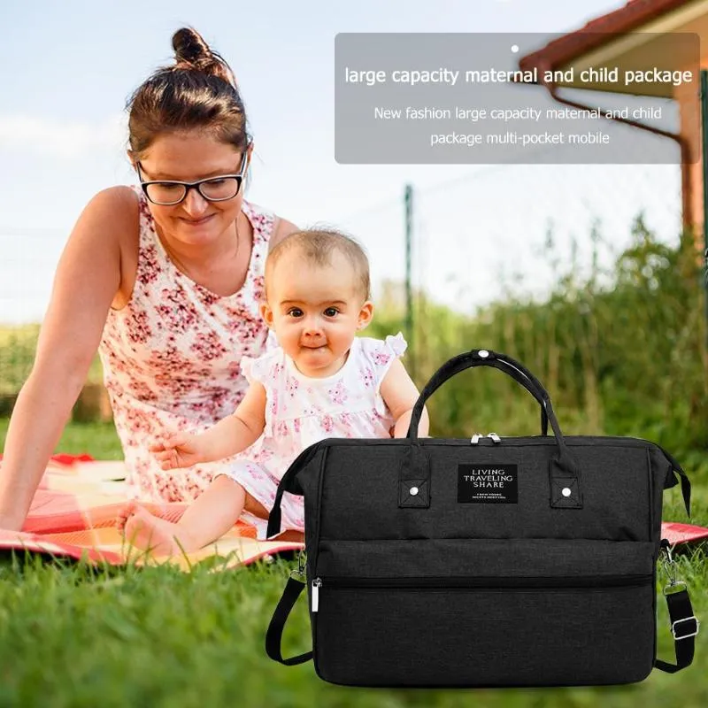 Mommy Travel Shoulder Crossbody Handbag Large Capacity Oxford Cloth Maternity Nappy Top-handle Bags Baby Care Nursing Diaper Bag