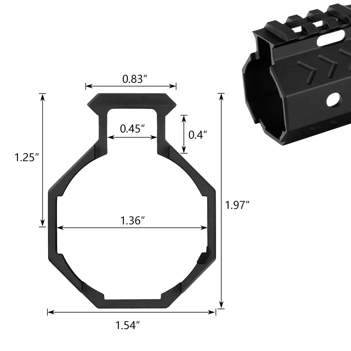 ohhunt AR-15 7" Free Float M-lok Handguard Ultra Light Hex with Steel Barrel Nut