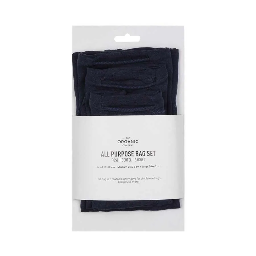 Organic All Purpose Bag Set - Dark Blue