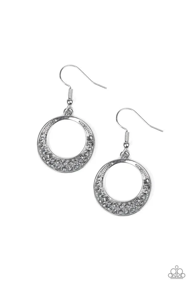 Paparazzi Earring ~ Socialite Luster - Silver