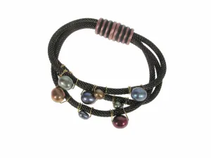 Pearl and Mesh Magnetic Bracelet