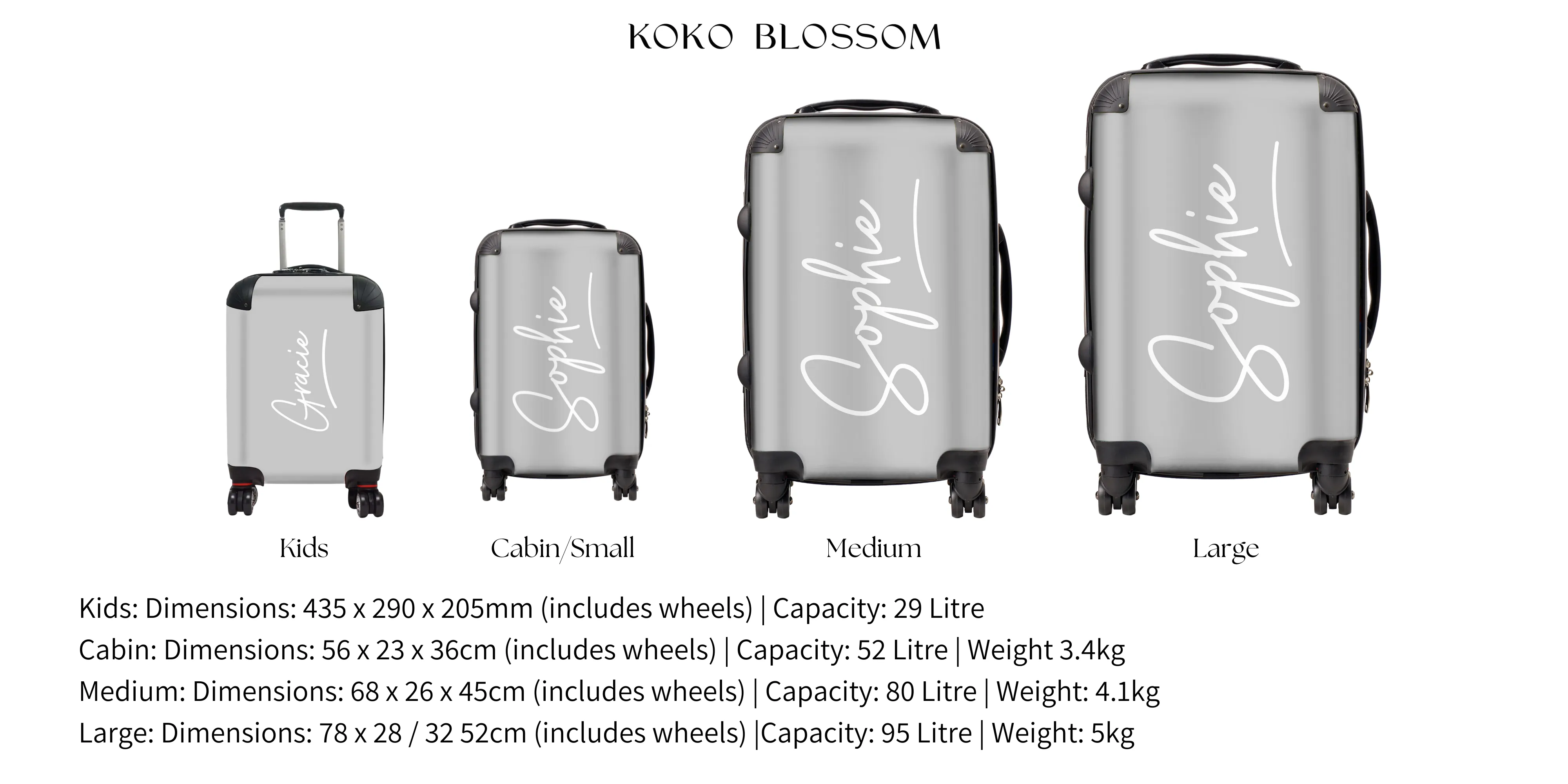 Personalised Suitcase | Signature in White