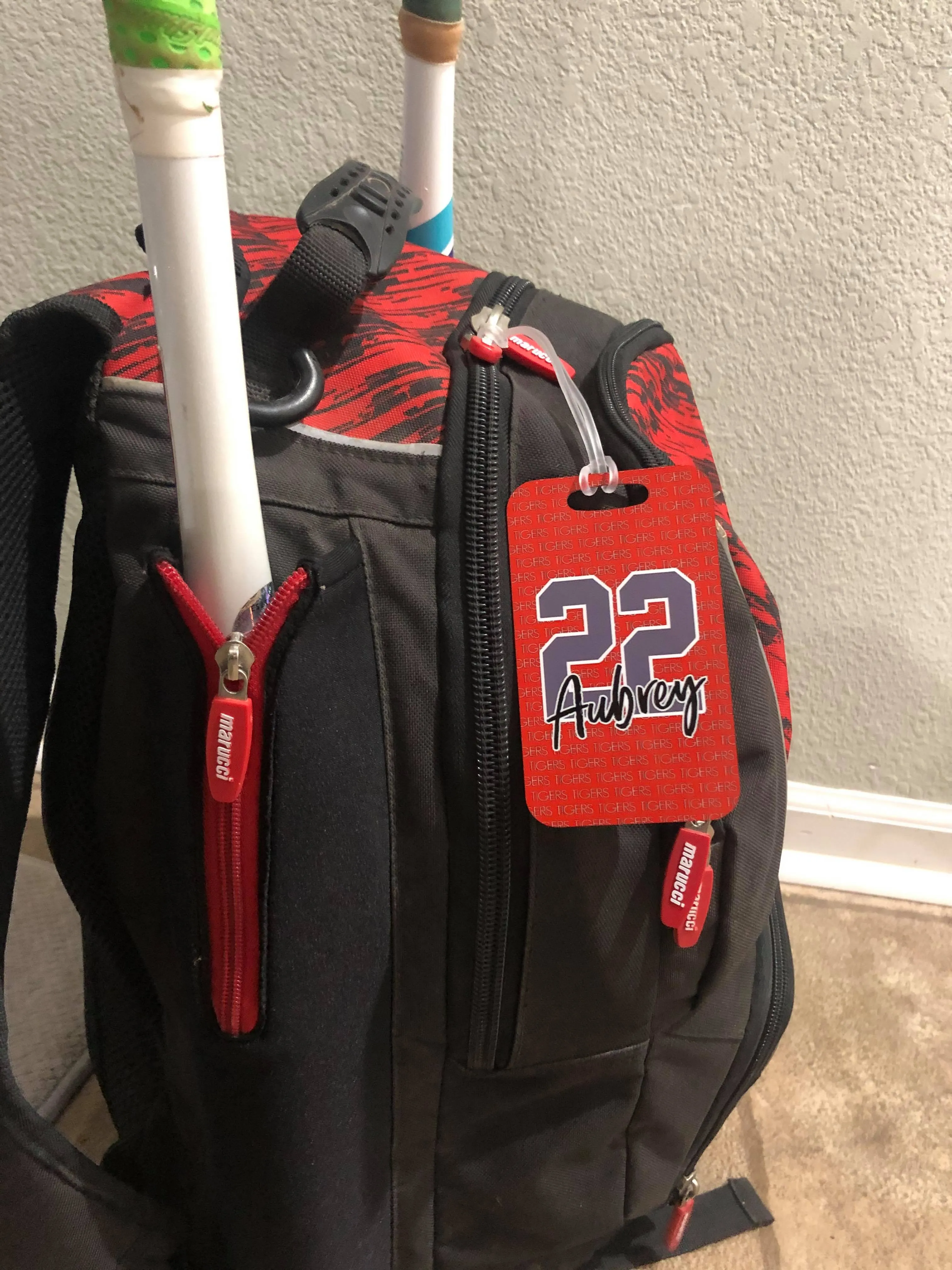 PERSONALIZED LARGE NUMBER TEAM BAG TAG