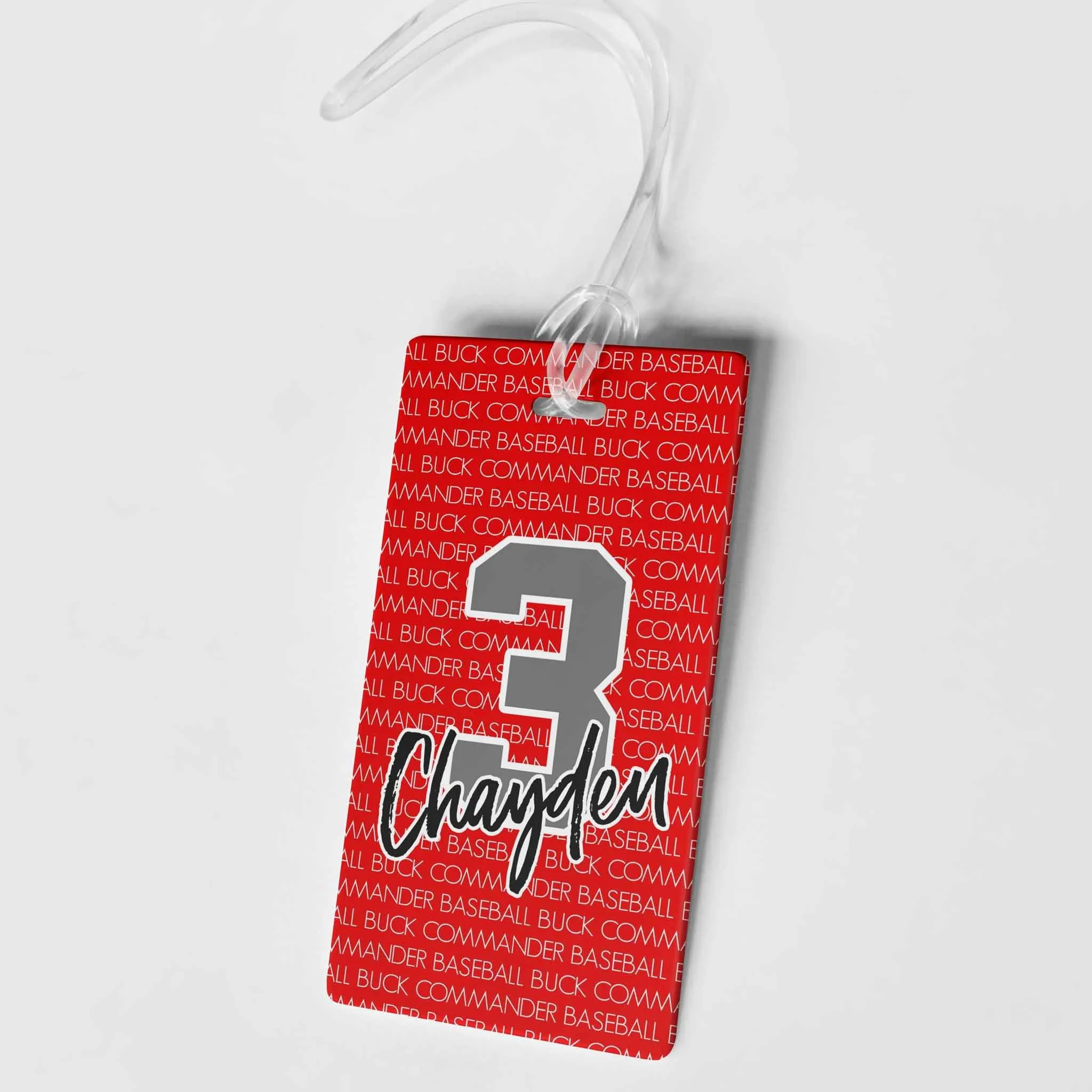 PERSONALIZED LARGE NUMBER TEAM BAG TAG