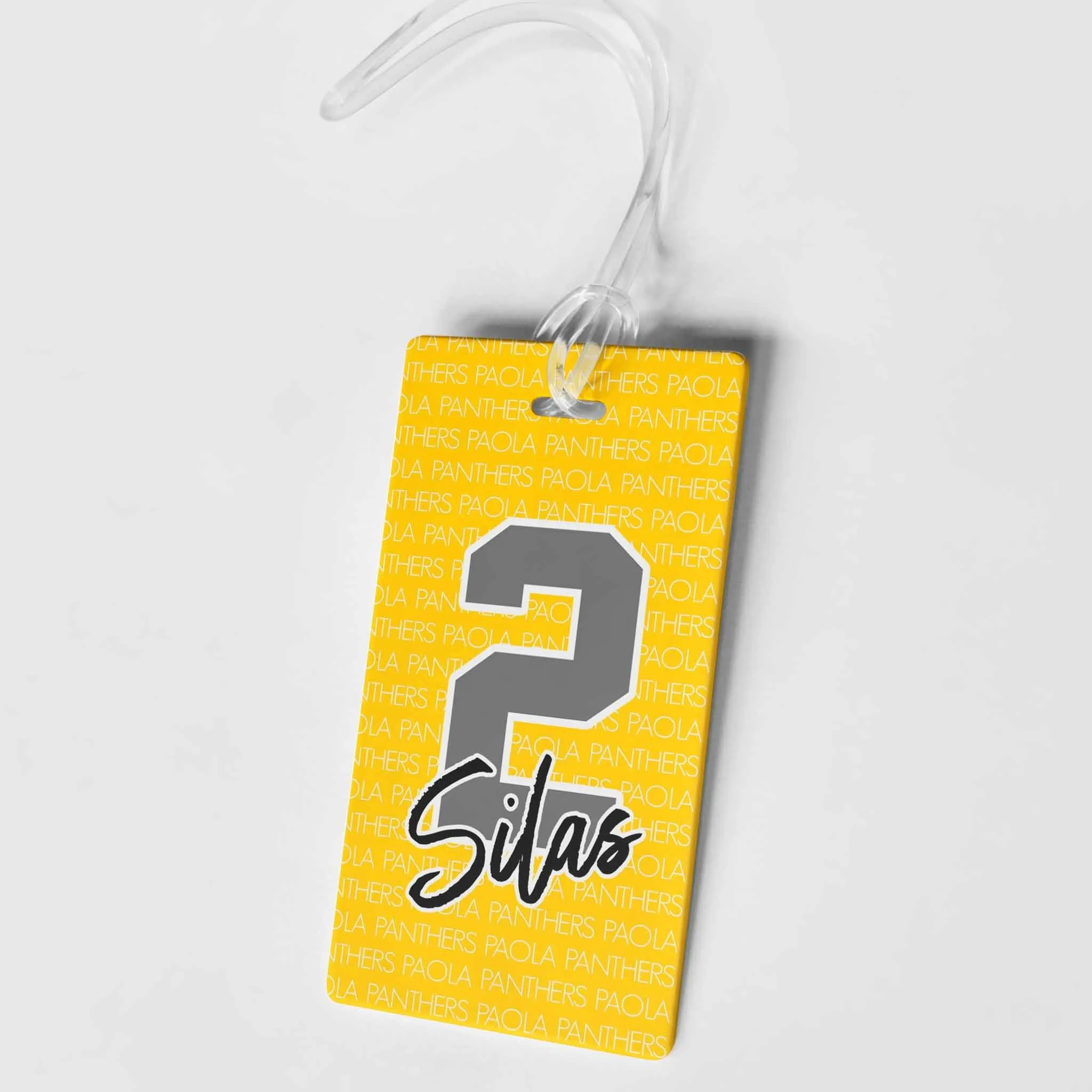 PERSONALIZED LARGE NUMBER TEAM BAG TAG