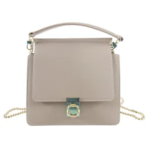 Polene Numero Sept Small Taupe Leather Two-Way Bag