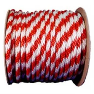 Polypropylene Rope, Solid Braid, Red/White, 5/8-In. x 200-Ft.