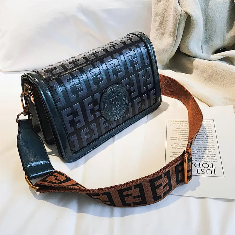 PU retro letter crossbody bag small bag