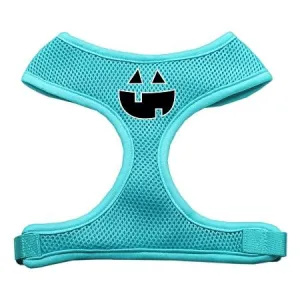 Pumpkin Face Design Soft Mesh Harnesses Aqua Large