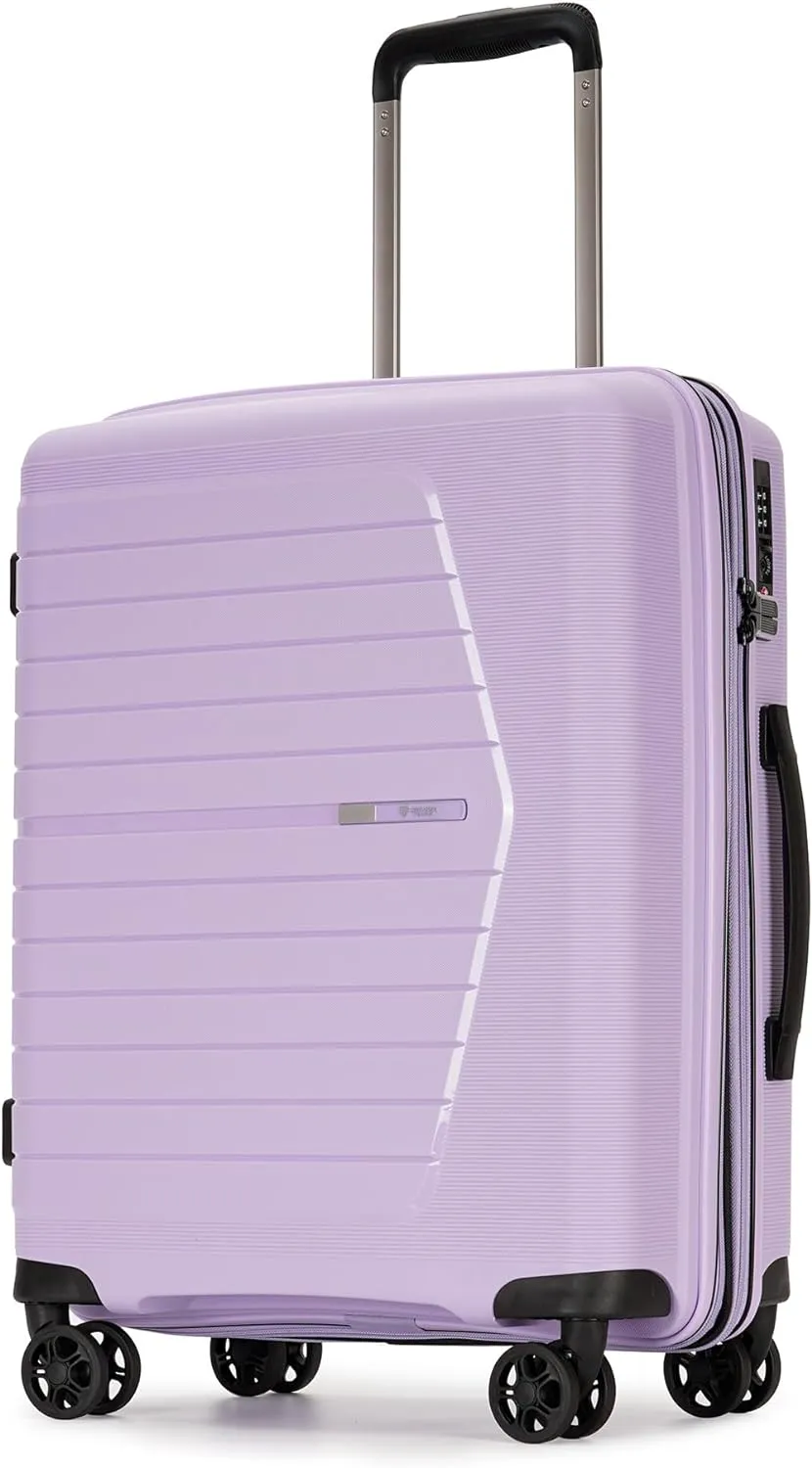 Purple Hardside Top Handle Spinner Carry On Luggage Suitcase