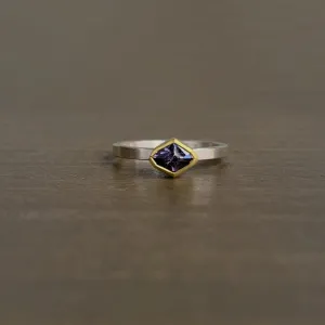 Purple Spinel East-West Geometric Ring