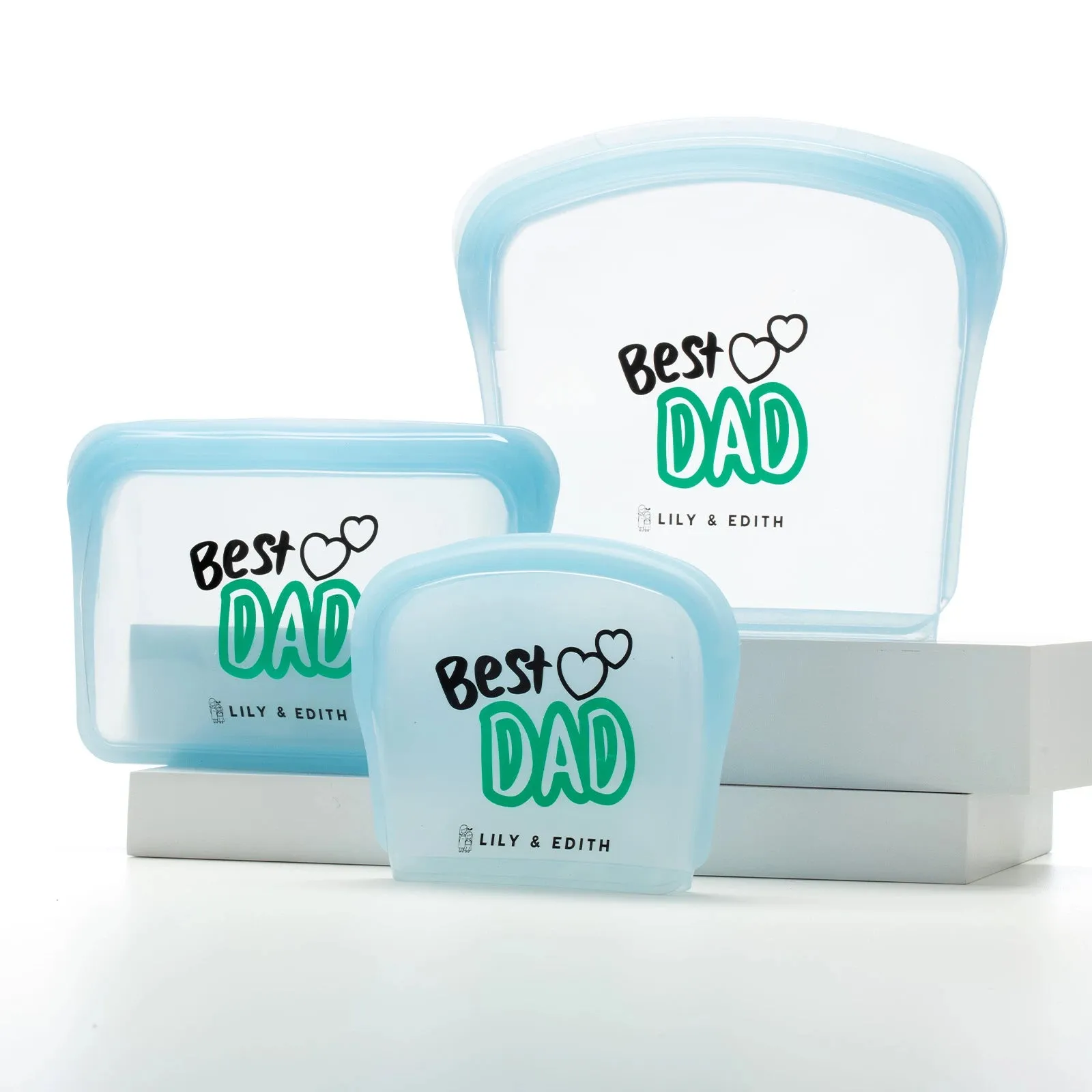 Reusable Silicone Bag On the Go 3-Pack | Dad