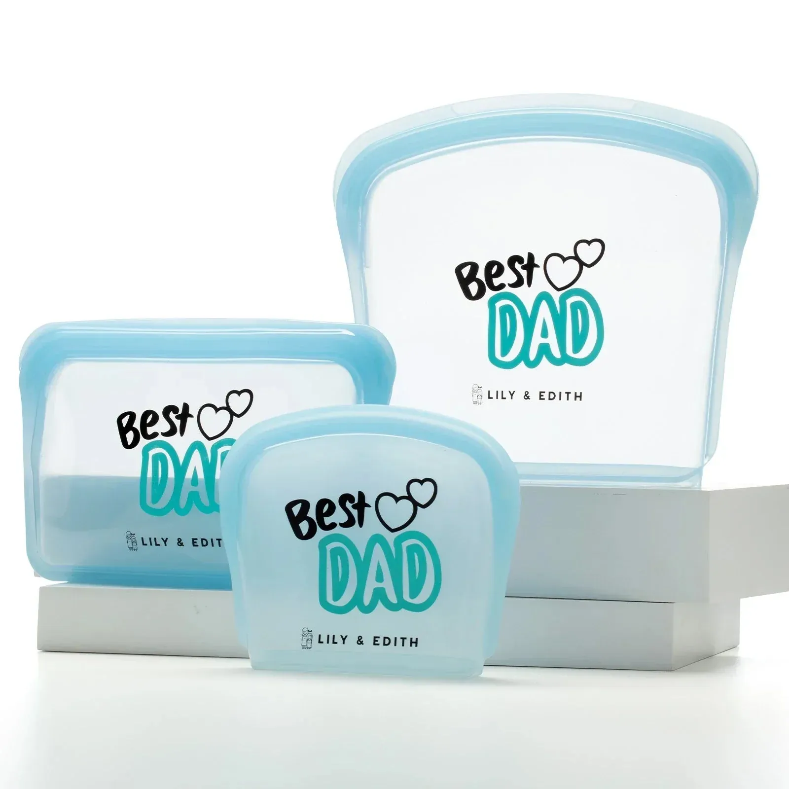 Reusable Silicone Bag On the Go 3-Pack | Dad