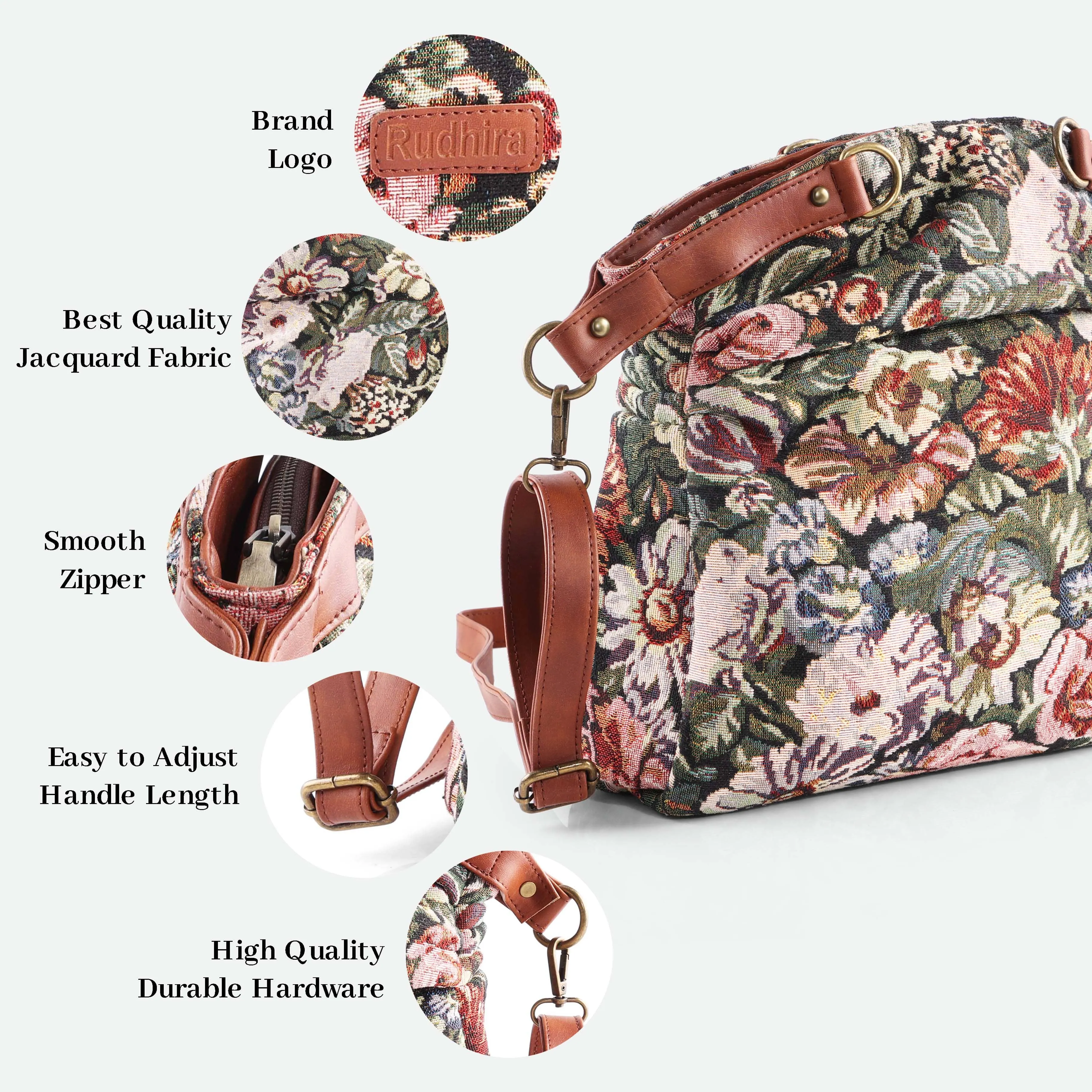 Rudhira Floral Smart Tote bag