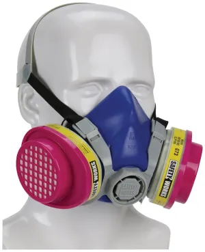 Safety Works SWX00320 Multi-Purpose Half Mask Respirator, M Mask, 99.97 % Filter Efficiency, Blue :CD 1: QUANTITY: 1