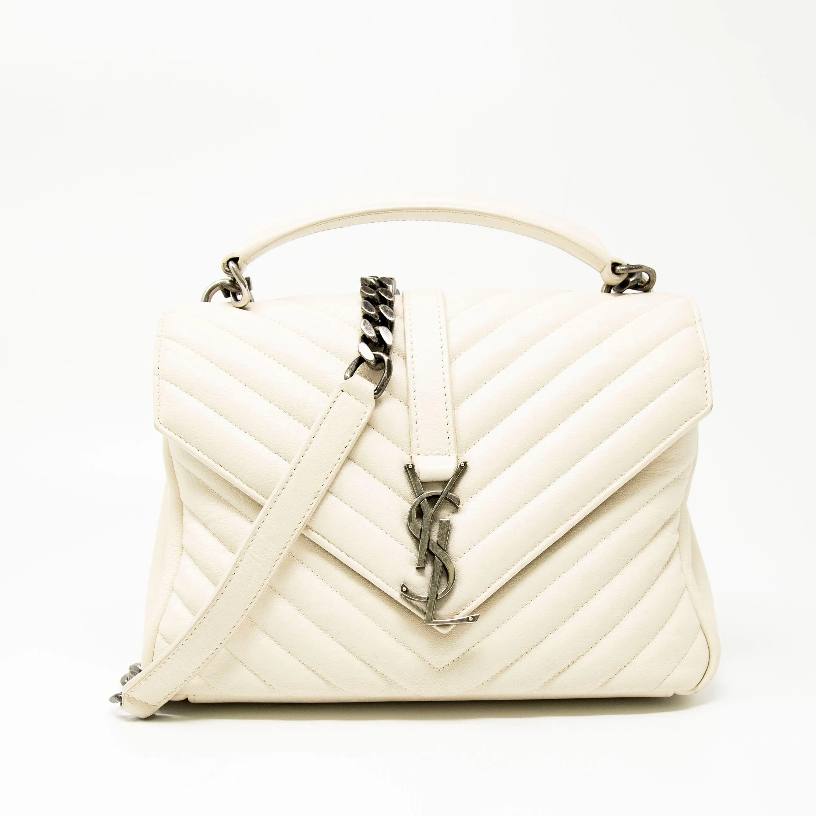 Saint Laurent White Medium College Bag