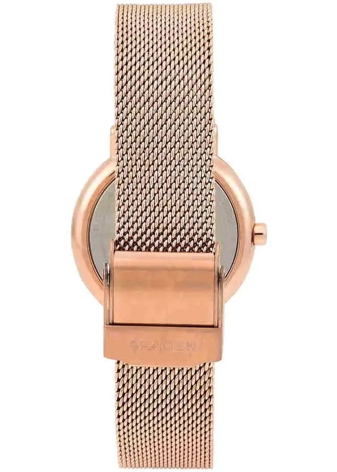 SKAGEN SIGNATUR LILLE WHITE DIAL SLIM ROSE MESH BRACELET SKW2694