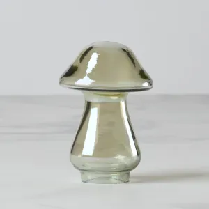 Small Green Luster Glass Mushroom