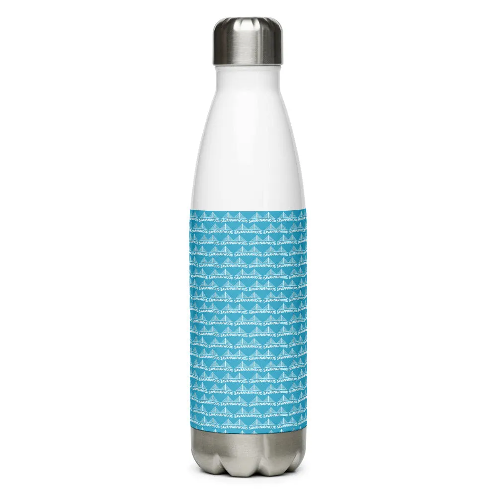 Stainless Steel Water Bottle Blue and White