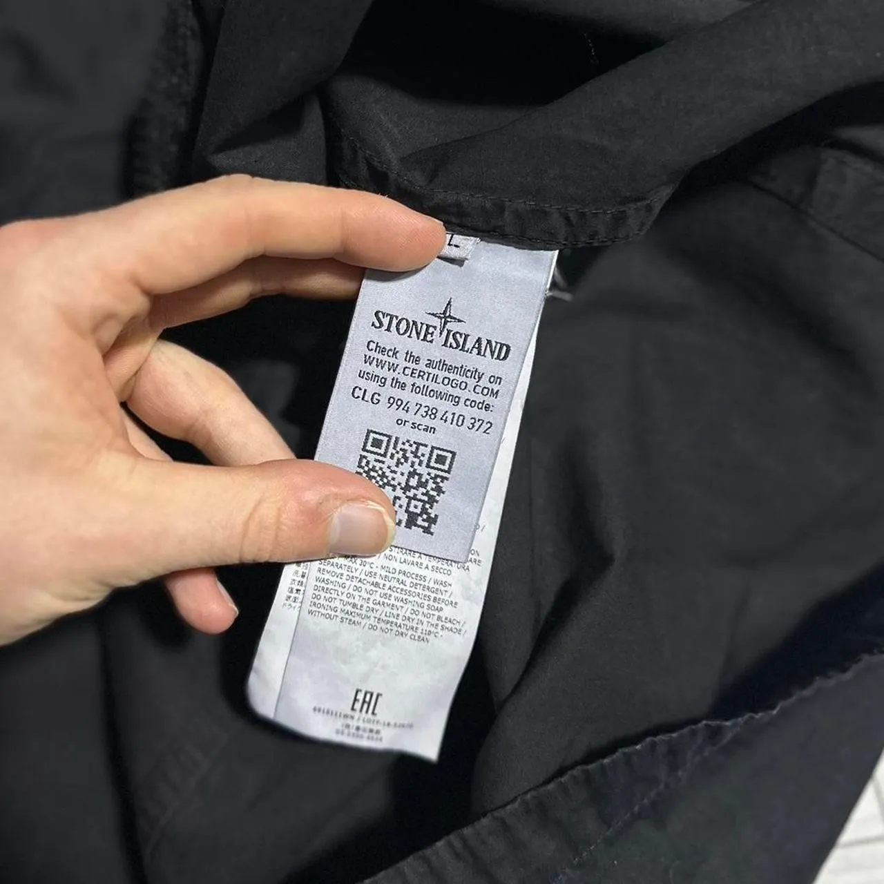 Stone Island Black Double Pocket Canvas Jacket